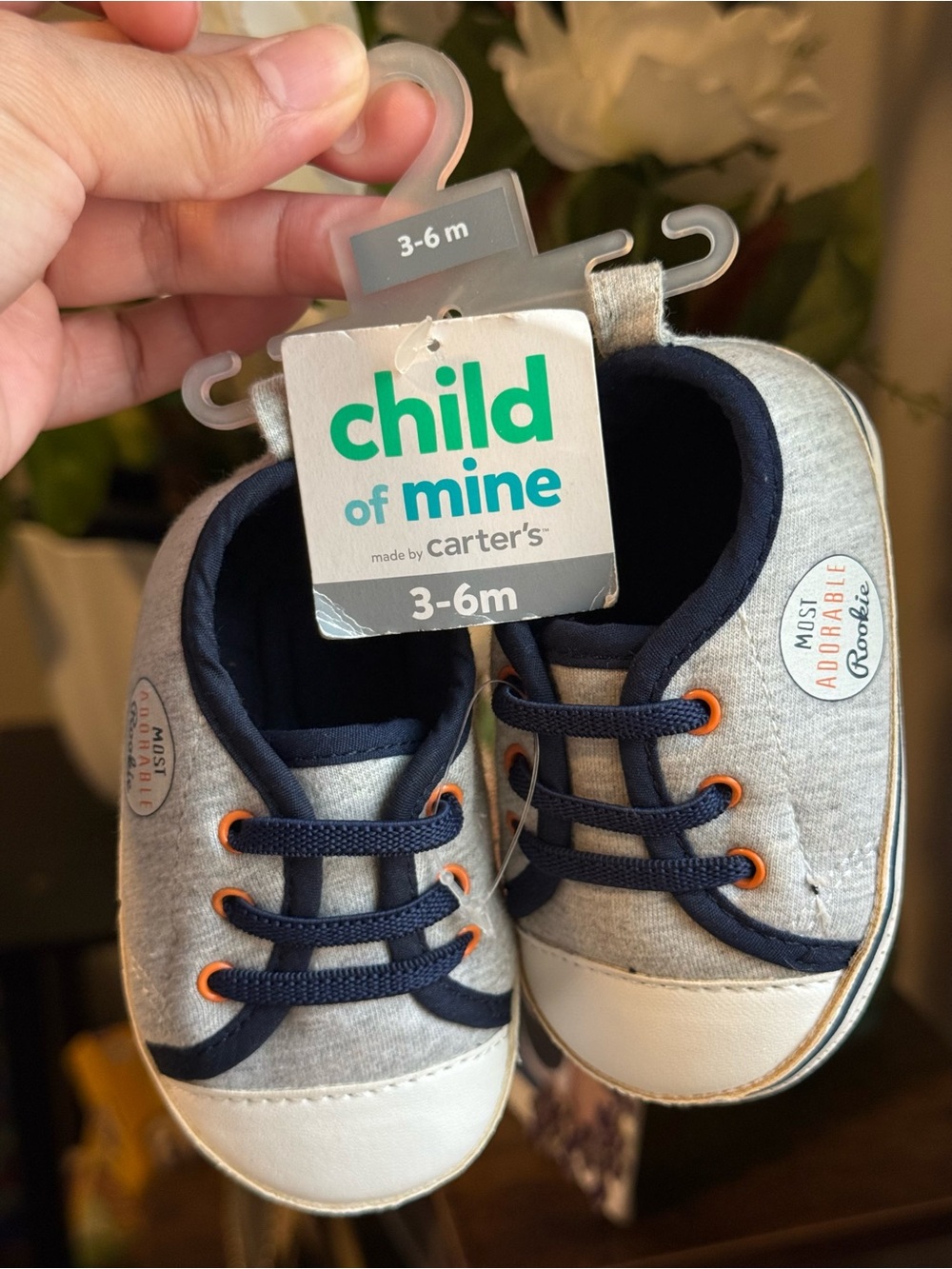 Grey & Navy Baby Sneakers (3-6M)